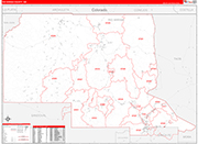 Rio Arriba County Wall Map Red Line Style
